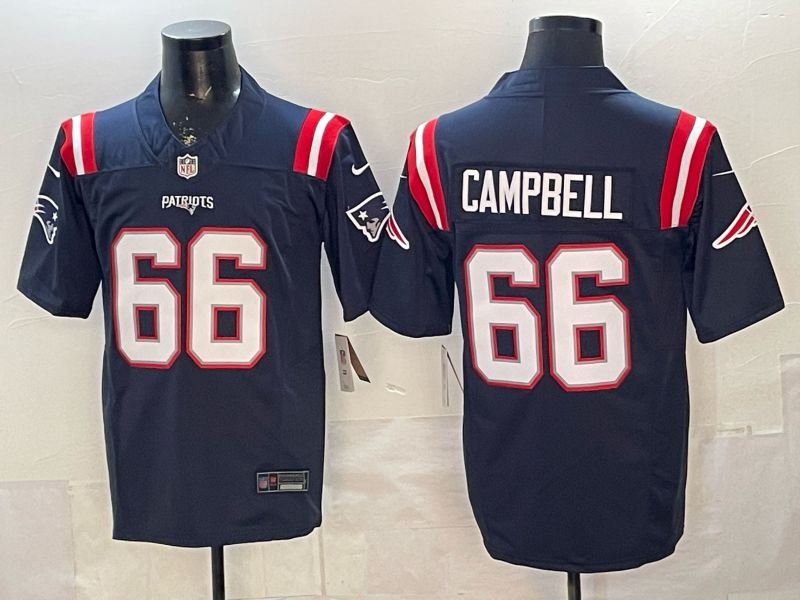 Men 2026 New England Patriots #66 Campbell Blue 3th generations Nike Limited NFL Jersey style 0001->atlanta braves->MLB Jersey